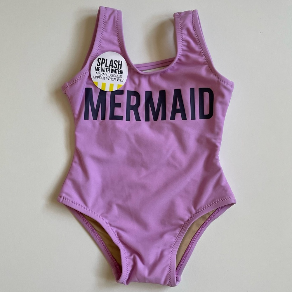 Shade Critters Girl’s Scoop One-piece Mermaid Swimsuit - Lilac - 6-12M